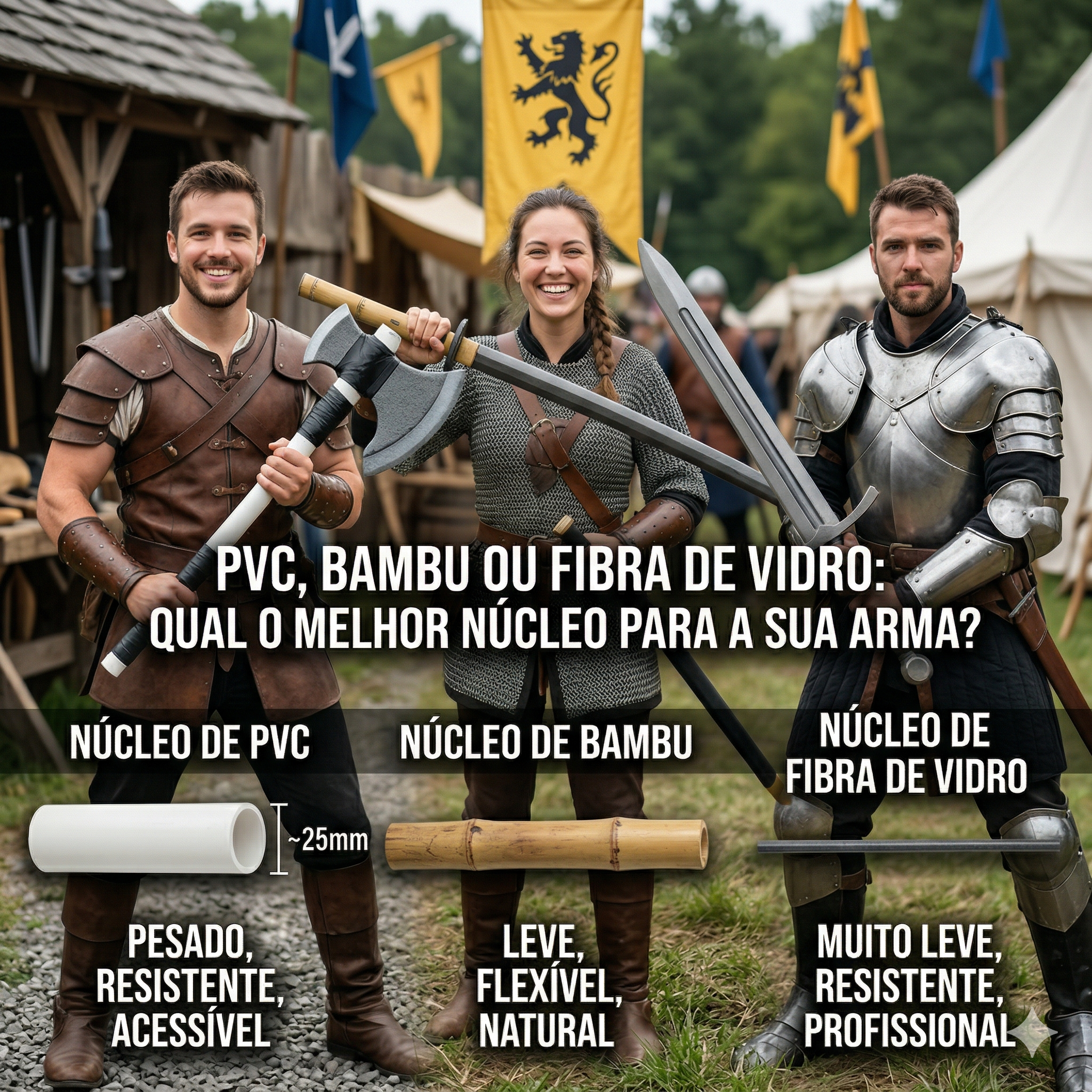 PVC, Bambu ou Fibra de Vidro: qual o melhor núcleo para a sua arma?